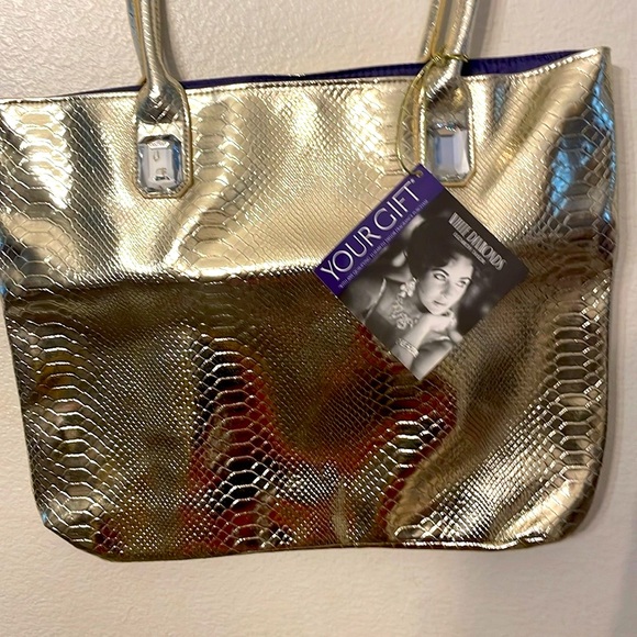Silver Snake Tote “White Diamonds” New - Picture 1 of 4